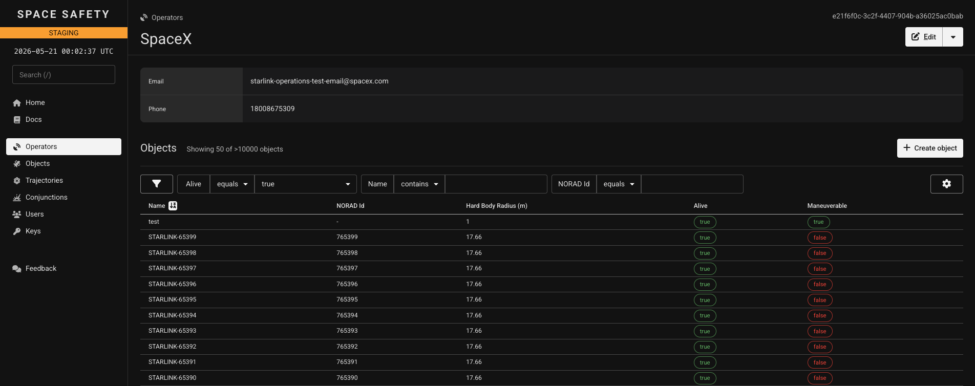 Operator Page